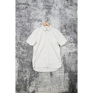 Buck Mason Twill Short Sleeve Button Shirt in Light Beige Sand